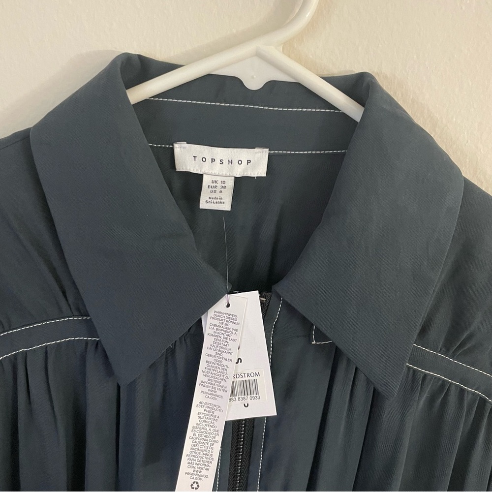NWT ASOS Topshop Navy Blue long sleeve dress size 6 - Picture 2 of 6